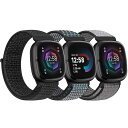 ナイロン交換用時計バンド Fitbit Versa 4/Sense 2/Versa 3/Sense レディース メンズ ソフト 通気性 ストラップ スポーツ ソ...