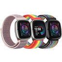 ナイロン交換用時計バンド Fitbit Versa 4/Sense 2/Versa 3/Sense レディース メンズ ソフト 通気性 ストラップ スポーツ ソ...