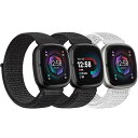 ナイロン交換用時計バンド Fitbit Versa 4/Sense 2/Versa 3/Sense レディース メンズ ソフト 通気性 ストラップ スポーツ ソ...