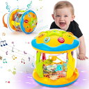 子供楽器ドラムおもちゃ人気 - 音楽学習初期の教育玩具 - 海回転ライトアップ子供のおもちゃ、音量調整可能 少年 のための音楽のおもちゃ早期知育玩具 運動技能玩具 室内 屋外 玩具 プレゼント クリスマス ギフト(3)