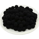 ポンポンボール 直径約10mm 小玉 毛球 単色 黒 200個入り フェルトボール 玉 DIY 人形 ぬいぐるみボール 手芸材料 パーツ アクセサリー 髪飾り ...