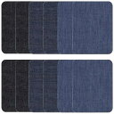 デニムパッチ 補修パッチ アイロンパッチ 長方形 約9.5cm×12.5cm 3色12枚セット ジーンズ リペア 補修布 デニム 補修シート アイロン接着 貼付パッチ 布製 衣類 服の補修に DIY 手芸 自由に切り取れる デニム ブラック ネイビー