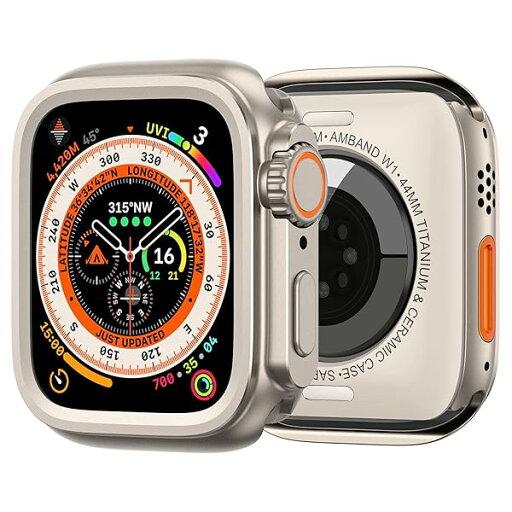 メタルケース Apple Watch Series 6/SE2/SE/5/4に対応 44mm 数秒でUltra2/1に変身でき アップグレード ウルトラの見た目 W1 保護カバー バンパー プロテクター 裏蓋付き チタンカラー メタルケース Apple Watch Series 6/SE2/SE/5/4に対応 44mm 数秒でUltra2/1に変身でき アップグレード ウルトラの見た目 W1 保護カバー バンパー プロテクター 裏蓋付き チタンカラー