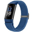 編み込み腕時計バンド Fitbit Charge 6/Fitbit Charge 5対応 レディース メンズ 調節可能なソロループ 伸縮性ナイロン編み 交換用リ...