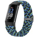 編み込み腕時計バンド Fitbit Charge 6/Fitbit Charge 5対応 レディース メンズ 調節可能なソロループ 伸縮性ナイロン編み 交換用リ...
