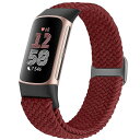 編み込み腕時計バンド Fitbit Charge 6/Fitbit Charge 5対応 レディース メンズ 調節可能なソロループ 伸縮性ナイロン編み 交換用リ...