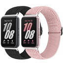 伸縮性ナイロンストラップ Samsung Galaxy Fit 3対応 2個セット 調節可能 伸縮性ナイロン交換用ストラップ リストバンド Galaxy Fit...