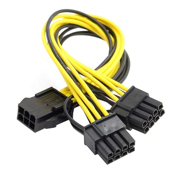 PCI-E PCI Express ATX 6ピン オス→デュアル8ピン & 6ピンメスビデオカード延長スプリッター電源ケーブル。
