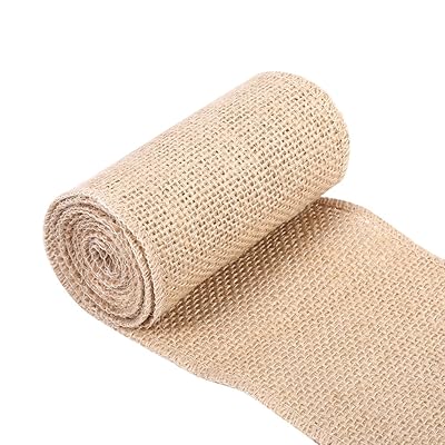 黄麻布　自然ジュート　バーラップ　テーブル飾り　黄麻ロール　リボン　椅子/テーブル/ギフト/贈り物などに装飾　結婚式・披露宴・パーティー・記念日　田園風　素朴　装飾(10cm*2m)