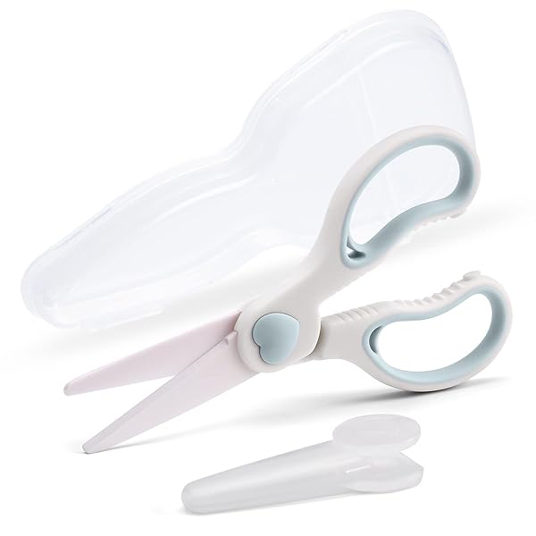 セラミックはさみ 幼児用食事はさみ 離乳食 ハサミ 持ち運び介護食べ物はさみ 麺きりハサミ 料理 野菜 ..