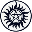 悪魔に対する保護記号刺繍入りアイロン貼り付け/縫い付けワッペン