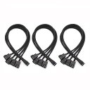 PWMファン分岐ケーブル 4ピン と 3ピンコンピューター冷却ファン延長電源ケーブル1〜3 コンバータ 27cm 2本セット