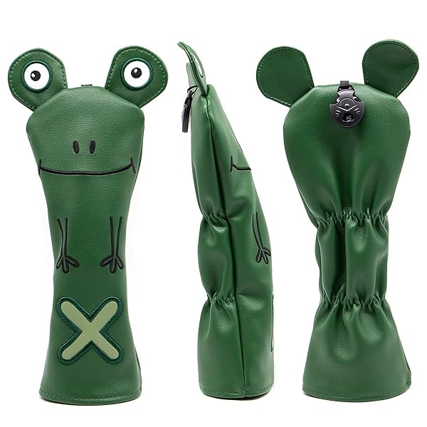 ゴルフウッドカバー カエル仕様ゴルフヘッドカバー セットゴルフドライバーカバー フェアウェイウッド、ユーティリティ用、ハイブリッド用のヘッドカバー 高級革製 人気ゴルフヘッドカバー (ユーティリティ用)
