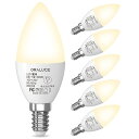 LED シャンデリア 電球 e12 led 40W相当 電球色 3000K 5W 450lm 燭台電球 高輝度 省エネ 密閉形器具対応 非調光 6個入|詳細画像