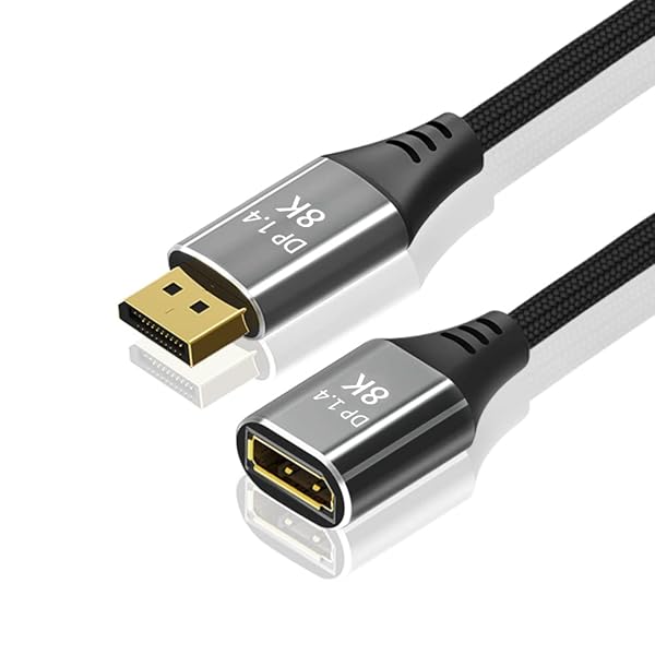ディスプレイポート 1.4 延長ケーブル DP（オス）-DP（メス） 8K@60Hz 4K@120Hz DisplayPort延長コード （2M）