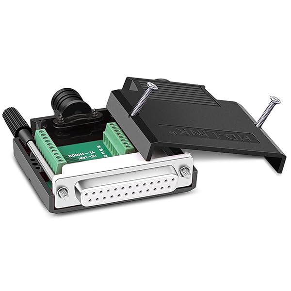 1個 D-SUBコネクタ 25ピン メス RS-232 DB25変換コネクタ はんだ不要 DSUB25ピン シリアル変換アダプタ シリアルコンバータ 基板 自作 シリアル パラレル 通信 コネクタカバー付き