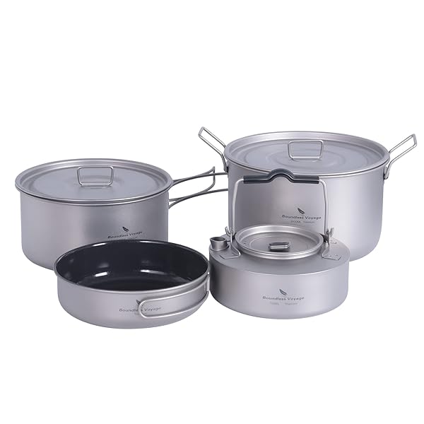 チタン 鍋 キャンプクッカーポット 蓋付き 折りたたみハンドル 大容量 超軽量 キャップ コッヘル アウ..