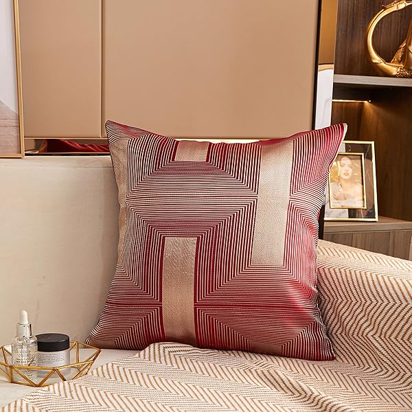 クッションカバー 45x45cm 北欧 2枚セット おしゃれ 可愛い 幾何学模様 柄 ジャガード 豪華 柔らかい ..