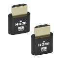 HDMIバーチャル・ディスプレイ HDMI エミュレータ HDMIダミープラグ DDC EDIDエミュレーター 4K@60HZ (HDMI)【2枚】 (ブラック)(2)