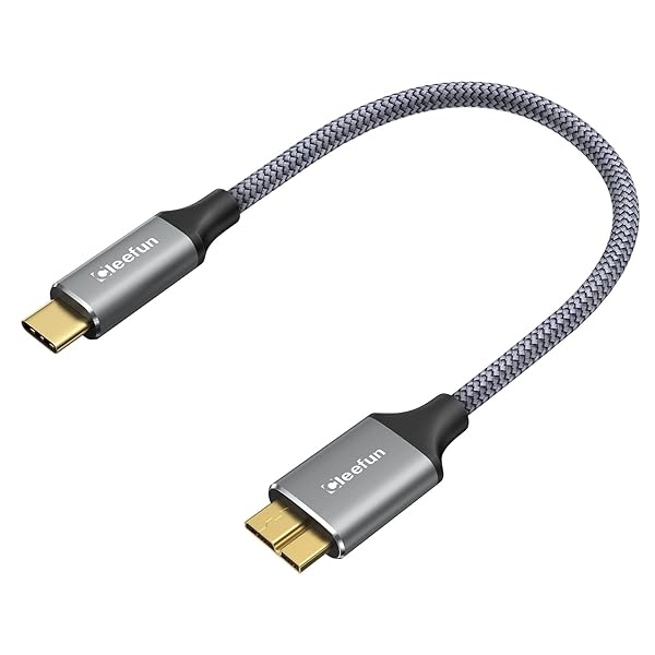USB C to Micro B ケーブル 短い/0.3m USB 3.1 10Gbps 高速データ転送 Type C to Micro B 変換ケーブル USB C 外付けhddケーブル マイクロB変換ケーブル 外付けHDD/SSD ハードドライブ