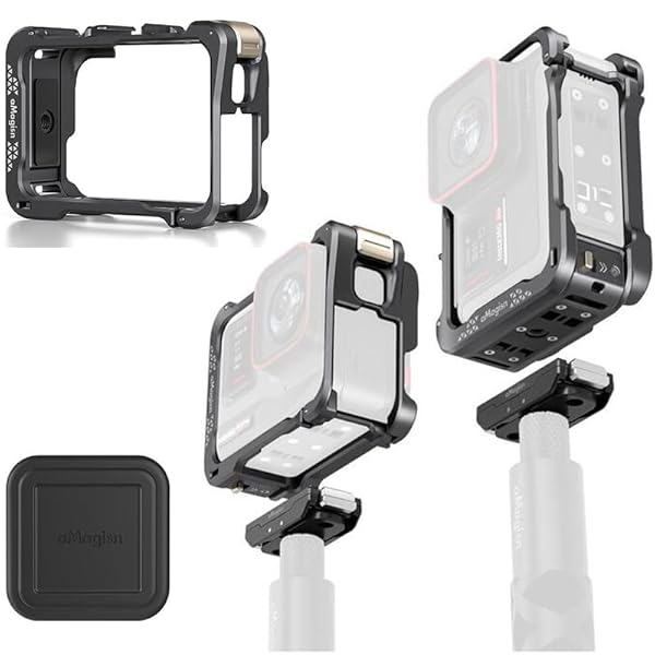 Insta360 Ace Pro/Ace Pro 2/Ace 対応 ケージ アルミ合金 クイックリリース 保護フレーム,レンズ保護カ..