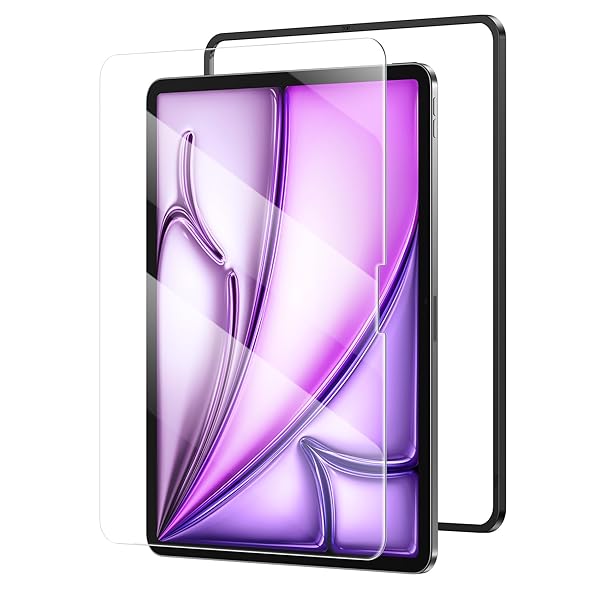 ガラスフィルム iPad Air 13インチ M3 2025用/M2 2024用 保護 フイルム 強化 ガラス 指紋防止 ガイド枠付き 衝撃吸収 アイパッド エアー13 NTB24C1159