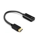 DisplayPort(DP)-HDMI 変換アダプタ 4K@30Hzまでの解像度に対応 ディスプレイポート 単方向のみの変換対応 オスからメス、逆方向に非対応 ブラック(2)