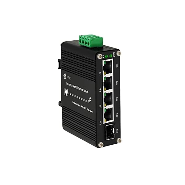 ミニ インダストリアル 4 ポート 10/100/1000Mbps ギガビット イーサネット スイッチ、SFP ポート付き DIN レール/ウォール マウント 4 ポート 10/100/1000BASE-T RJ45 + 1 ポート 100/1000