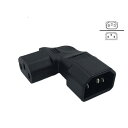 ライトアングルIEC 320 C14 3ピンオス - C13メスPDU PSU UPSパワーエクステンションアダプタLCD LEDウォールマウント用レセプタクル