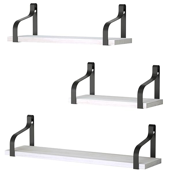 ウォールシェル 壁面ユニット フ ウォールラック 壁掛け棚 飾り棚 収納棚 天然木製 ネジ付き 3個セット..