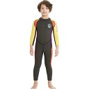 HIUGO 2.5mm 子供ウェットスーツ 男女兼用 キッズ ウェットスーツ 子供用 水着 男の子 女の子 スイムウェア 防寒保温 上下一体 ワンピース (長袖イエロー, L)