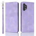 Galaxy A32 5G ケース Galaxy A32 ケース ギャラクシーa32 ケース scg08 手帳型 ストラップ カバー 耐衝撃 ドコモ docomo サムスン samsung カード収納 SoftBank レザー スエードの質感-パープ