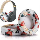 Studio 3 イヤーパッド クッション 交換用イヤーパッド Beats Studio 2 & Studio 3 有線 & ワイヤレスヘッドフォン用、イヤークッション 低反発 イヤーパッド ソフトプロテインレザー交換用パーツ - ホワイトフローラル