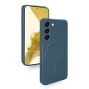 Galaxy S22 ケース MagSafe対応 グネット搭載 内蔵磁気充電 SC-51C SCG13 カバー シリコン ギャラクシーS22 スマホケース 耐衝撃 薄型 軽量 マット感 指紋防止 ストラップホール付き (ブルー)