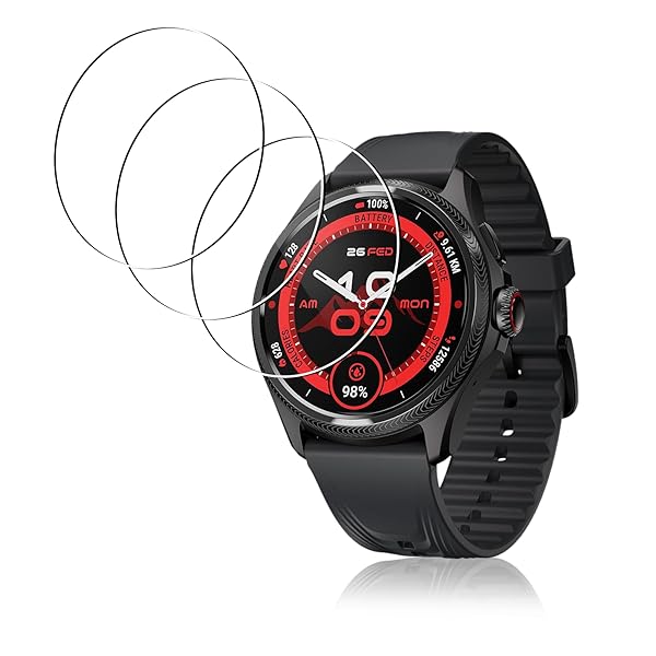 フィルム Ticwatch Pro 5 Enduro 用 強化 ガラスフィルム 【3枚セット】 Ticwatch Pro 5 Enduro対応 液晶 保護フィルム 腕時計フィルム スマートウォッチ保護シール 時計風防ガラス 画面保護 抗菌 防指紋 高