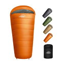 寝袋 シュラフ マミー型 キャンプ アウトドア 軽量 保温 耐寒 防水 封筒型 コンパクト 登山 車中泊 防災用 丸洗い可能 丸洗い寝袋 オールシーズン 収納袋付 オレンジ 1kg