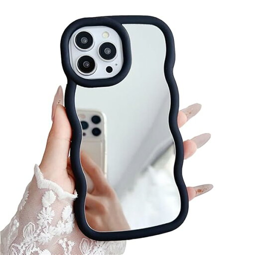 iPhone14 Pro 用 ケース 鏡とし ウェーブ かわいい 可愛い 女 韓国 おしゃれ シンプル ミラー 鏡面デザイン 薄型 耐衝撃 TPUバンパー アイフォン 14 Pro 用 携帯電話保護カバー(iPhone 14 Pro,黒) iPhone14 Pro 用 ケース 鏡とし ウェーブ かわいい 可愛い 女 韓国 おしゃれ シンプル ミラー 鏡面デザイン 薄型 耐衝撃 TPUバンパー アイフォン 14 Pro 用 携帯電話保護カバー(iPhone 14 Pro,黒)