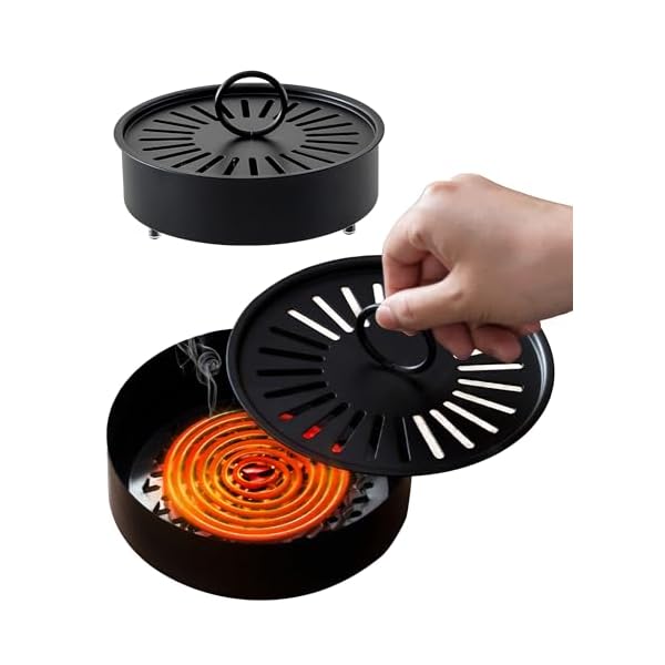 【2025年NEWスタイル】蚊取り線香 ホルダー 香取線香ホルダー 蚊遣り スチール製 蚊取り線香ケース キャンプ 蚊遣器 蓋付き 滑り止め おしゃれ 線香ホルダー 屋外 スタンド 安全防火 室内 室外 庭仕事 アウトドアにも適用 持ち運び便利 蚊遣