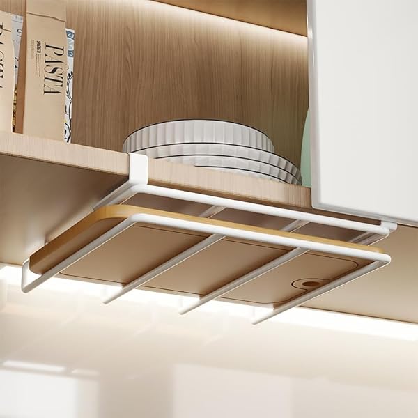 まな板スタンド 吊り下げラック 戸棚下まな板ホルダー 多機能収納 ふきん掛け 戸棚下ラック 調理器具収..