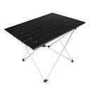 折りたたみテーブル ロールテーブル アルミ製 コンパクト ハイキング 収納ケース付き軽量 折り畳みテーブルアウトドア/BBQ/キャンプ用品登山/お釣り/お花見/ソロキャンプ/露営/ハイキング/運動会 (L, ブラック)