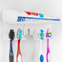 4スロット 壁掛け歯ブラシホルダー バスルーム用 プラスチック粘着式壁掛け歯ブラシハンガー Colgate Extra Clean、リニューアル、Oral-B CrossActionと互換性あり (ホワイト)
