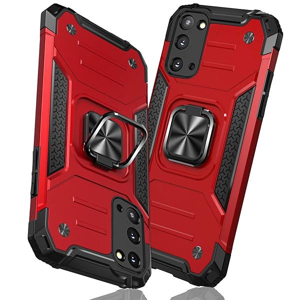 Samsung Galaxy S20 用ケース リング 衝撃吸収 耐衝撃 TPU+PCバンパー 二重構造 米軍MIL規格 全面保護カバー 滑り防止 車載ホルダー対応 擦り傷防止 滑り止め 軽量 薄型 アイフォン S20 用カバー 6.2インチ 指紋防