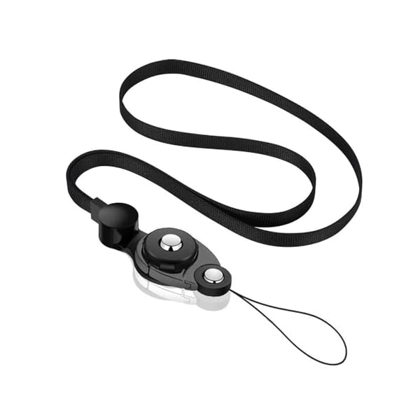 ネックストラップ 首掛け スマホ ストラップ 吊下げひも スマホ ショルダーストラップ 忘れ物防止 携帯ストラップ 脱着式 ブラック (ブラック)