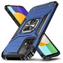 Galaxy A52 ケース リング付き 耐衝撃 TPU 車載対応ホルダー対応 スマホケース PC スタンド機能 薄型 軽量 ギャラクシーa52 カバー カメラ保護 衝撃吸収 指紋防止 黄変防止 一体型 四隅滑り止め 手触り良い 全面保護カバー 青(2)