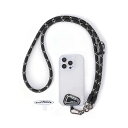 スマホストラップ ストラップホルダー *2 首掛け ショルダー 斜めがけ 極太 携帯ストラップ アウトドア 落下防止(ブラックシャドウ)