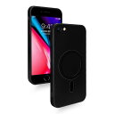 iPhone SE2 iPhone SE3 iPhone8 iPhone7 ケース MagSafe対応 耐衝撃 シリコン アイフォンse2 スマホケースカバー 薄型 軽量 グネット搭載 マット感 指紋防止 磁気吸引 ストラップホール付き (ブラック)