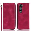 Galaxy S23 ケース ギャラクシーs23 ケース SC51D ケース 手帳型 SCG19 au ドコモ samsung サムスン docomo ストラップ カバー 耐衝撃 SoftBank ドコモ カード収納 レザー スエードの質感-ローズレ