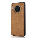For Mate30 ケース 背面手帳型 軽い薄い 純色 レザーケース(レトロブラウン)ファーウェイ メイト30 ケースカード入れ 片手操作 バックカバー ファーウェイmate30 薄い茶