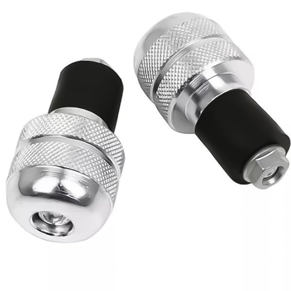 バランスウェイト バーエンド バイク バーエンド ウエイト グリップ バランサー 防振 自転車 ハンドルバーエンド キャップ 取付け簡単 汎用 2個入り さび止め防水 (シルバー)