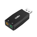 USBオーディオ 変換アダプタ 内部録音 USB 3.5mm変換ケーブル 3.5mmイヤホン+3極(TRS)マイク変換アダプタ AMSR/live/YouTube/Tik Tok/レコードプレーヤー/電子ピアノに対応 ブラック